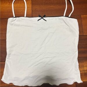 Bershka White Top with Black Bow Detail